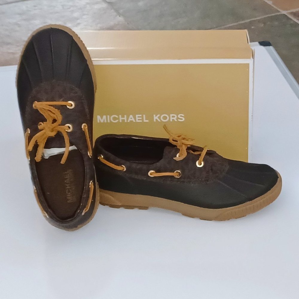 Michael Kors Brown Rubber Leather rain shoes - Picture 1 of 8